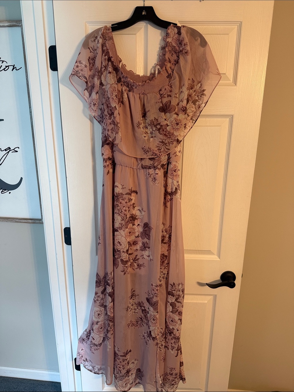 Floral Tiered Maxi Dress in Dusty Rose
